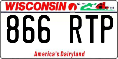 WI license plate 866RTP