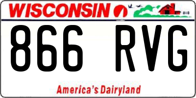 WI license plate 866RVG