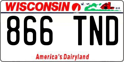 WI license plate 866TND