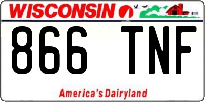 WI license plate 866TNF