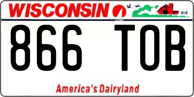 WI license plate 866TOB