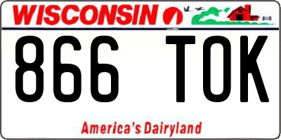WI license plate 866TOK