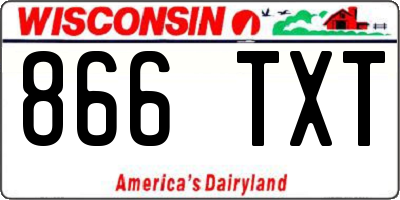 WI license plate 866TXT