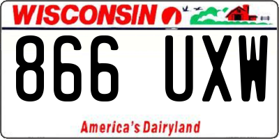 WI license plate 866UXW