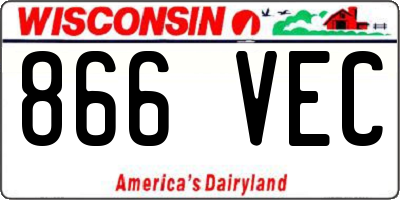 WI license plate 866VEC