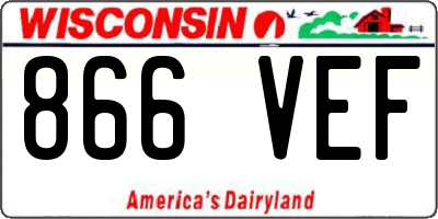 WI license plate 866VEF