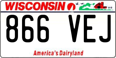 WI license plate 866VEJ