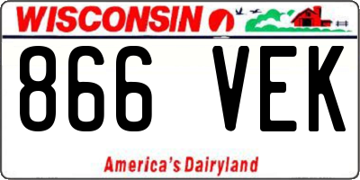 WI license plate 866VEK
