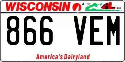 WI license plate 866VEM