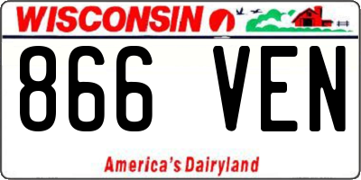 WI license plate 866VEN