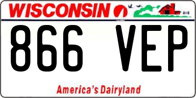 WI license plate 866VEP