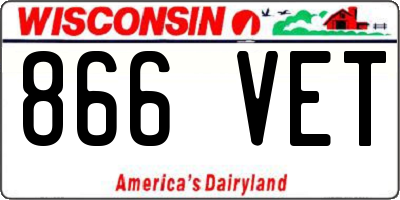 WI license plate 866VET