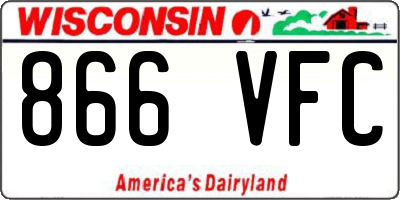 WI license plate 866VFC