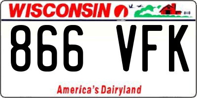 WI license plate 866VFK