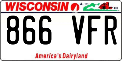 WI license plate 866VFR