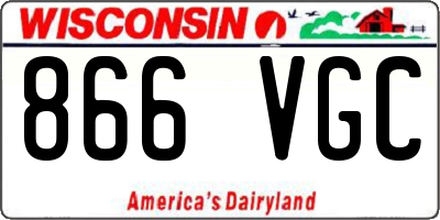 WI license plate 866VGC