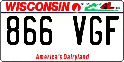 WI license plate 866VGF