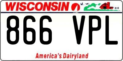 WI license plate 866VPL