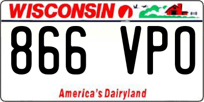 WI license plate 866VPO