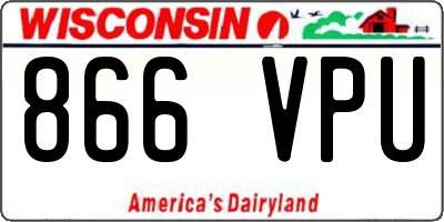 WI license plate 866VPU