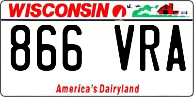 WI license plate 866VRA