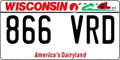 WI license plate 866VRD