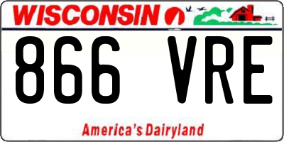 WI license plate 866VRE