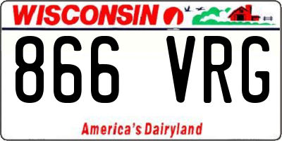 WI license plate 866VRG