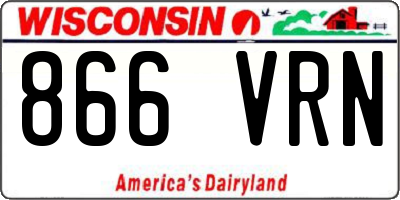WI license plate 866VRN