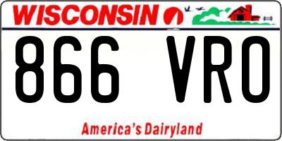WI license plate 866VRO