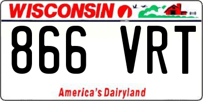 WI license plate 866VRT