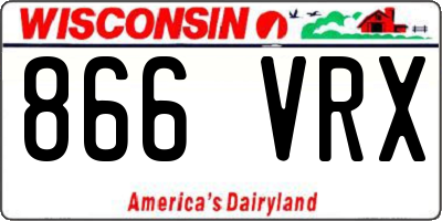 WI license plate 866VRX
