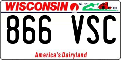 WI license plate 866VSC