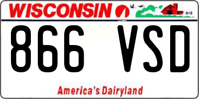 WI license plate 866VSD