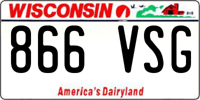 WI license plate 866VSG