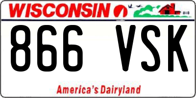 WI license plate 866VSK