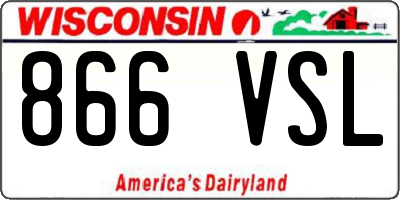 WI license plate 866VSL