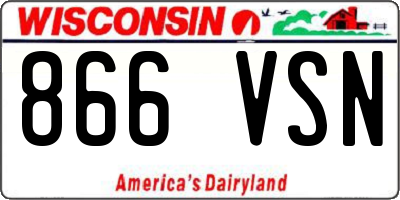 WI license plate 866VSN