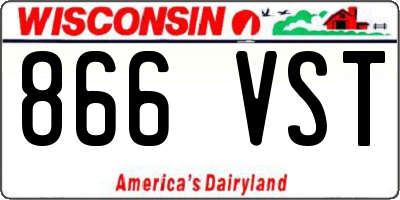 WI license plate 866VST