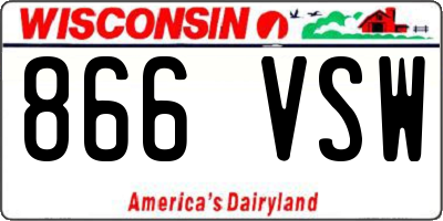 WI license plate 866VSW