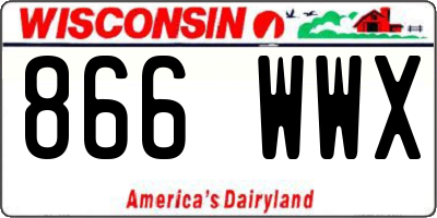 WI license plate 866WWX