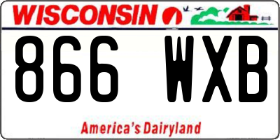 WI license plate 866WXB