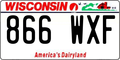 WI license plate 866WXF