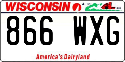 WI license plate 866WXG