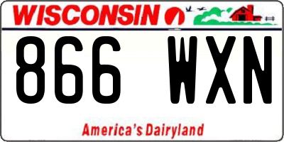 WI license plate 866WXN
