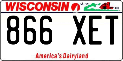 WI license plate 866XET