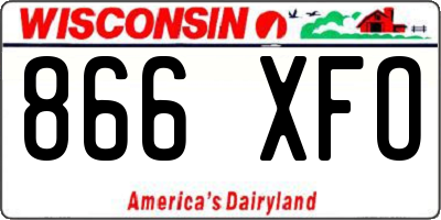 WI license plate 866XFO