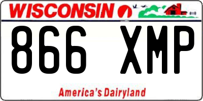 WI license plate 866XMP