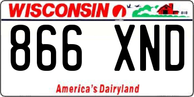 WI license plate 866XND