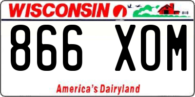 WI license plate 866XOM